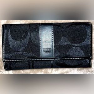 Coach Vintage Leather Canvas Trifold Wallet